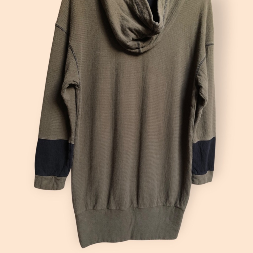 Free People Movement Oversized Long Length Hooded Sweatshirt Olive Women’s Large - Picture 11 of 13